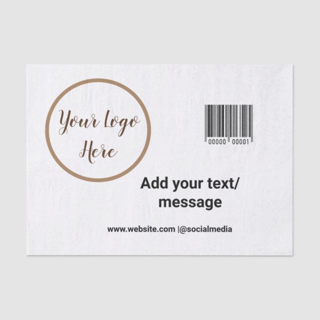 Papel De Seda simple custom barcode add your text website QR  Sq (Anverso)