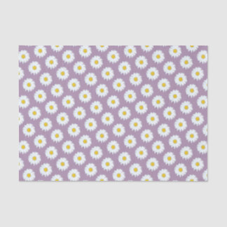 Papel De Seda Simple margarita blanca sobre el patrón púrpura