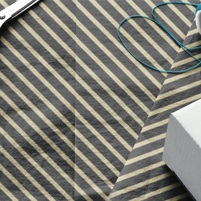 Papel De Seda Simple negro y rayado de oro (Subido por el creador)