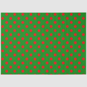 Papel De Seda Simple Red Green Xmas Polka Dot Pattern