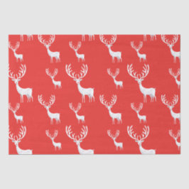 Papel De Seda Simple Red Reindes navidades Patrón de Navidad