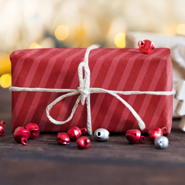 Papel De Seda Simple Red Whimsical Cute Classic Strike Pattern (Simple red striped festive minimalist tissue paper)