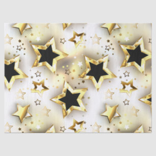 Papel De Seda Sin inconvenientes de luz con estrellas de oro