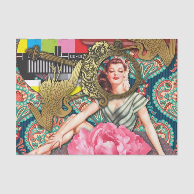 Papel De Seda Sin señal - Collage digital de Lady Cheeky (Anverso)