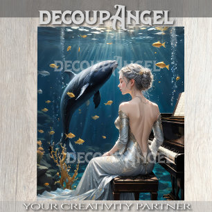 Papel De Seda Sinfonía del Océano Profundo - Decoupage -