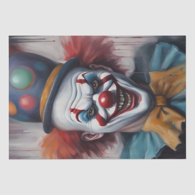 Papel De Seda Sinister Grin: Desnudo de un Payaso asustado (Anverso)