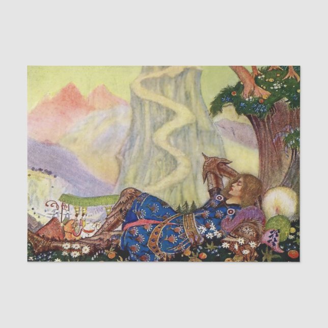 Papel De Seda “Sir Lancelot dormido” de Thomas Mackenzie (Anverso)