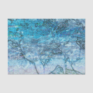 Papel De Seda Sirena Azul Olas Náuticas del Océano Decoupage