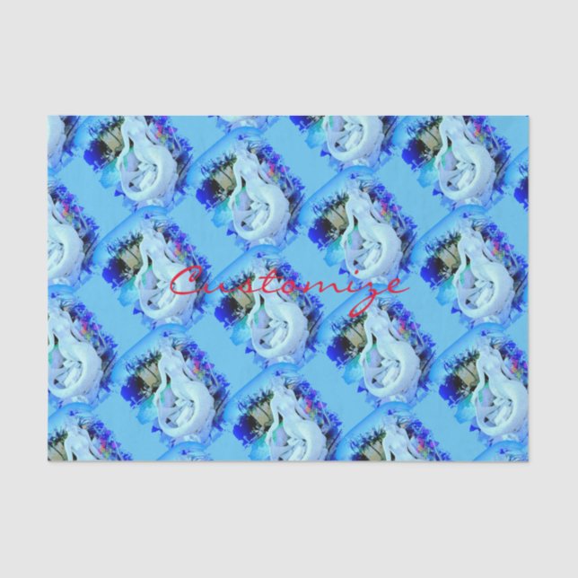 Papel De Seda Sirena blanca sentada Thunder_Cove (Anverso)