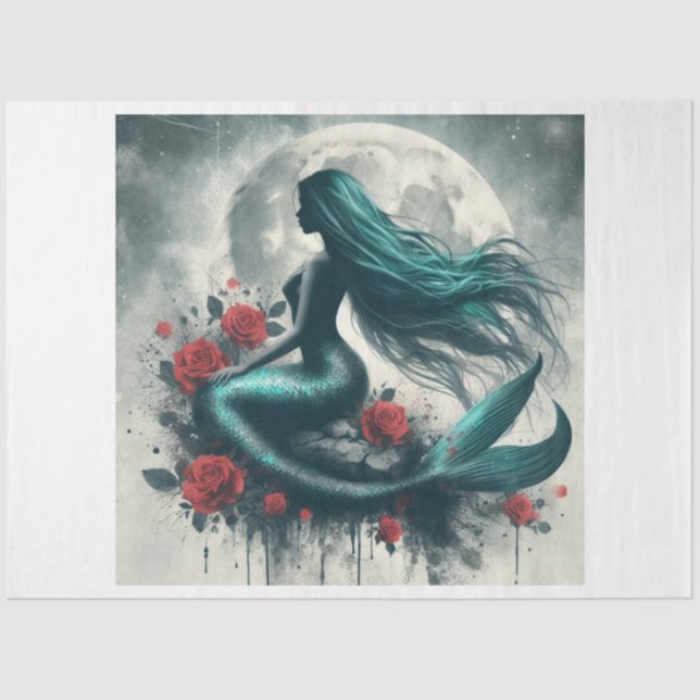 Papel De Seda Sirena celeste (Anverso)
