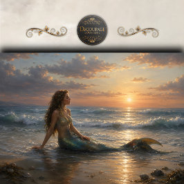 Papel De Seda Sirena de Decoupage de Atardecer en la Costa