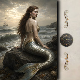 Papel De Seda Sirena de la Costa de Plata Decoupage