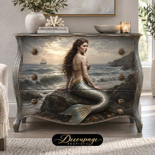 Papel De Seda Sirena de la Costa de Plata Decoupage