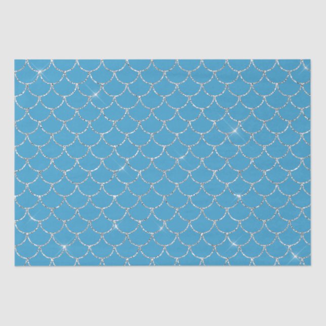 Papel De Seda Sirena de Plata Aqua (Anverso)