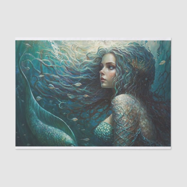 Papel De Seda Sirena de Sueño Oceánico (Anverso)
