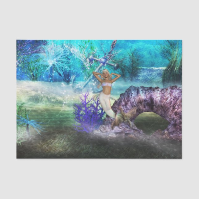 Papel De Seda Sirena del mar profundo (Anverso)