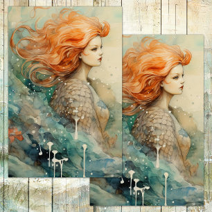 PAPEL DE SEDA SIRENA DEL MAR SIRENA DECOUPAGE