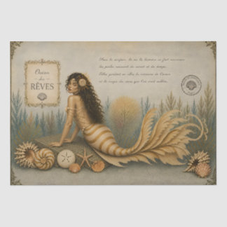 Papel De Seda Sirena Nautilus Decoupage Vintage Costa Playa
