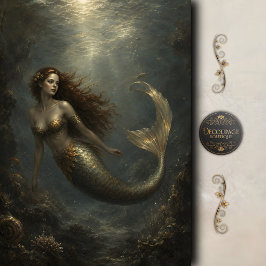 Papel De Seda Sirena Perla Celestial Decoupage