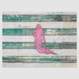 Papel De Seda Sirena rústica (rosa y verde)