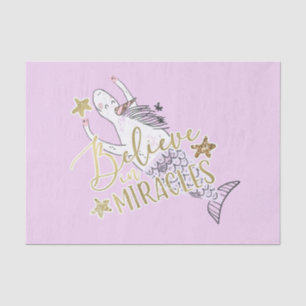 Papel De Seda Sirena Unicornio Moderna Tendencia Cree en Milagro