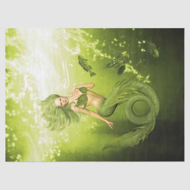 Papel De Seda Sirena verde (Anverso)