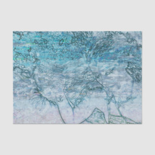 Papel De Seda Sirena Verde Teal Naval Olas Del Océano Decoupage