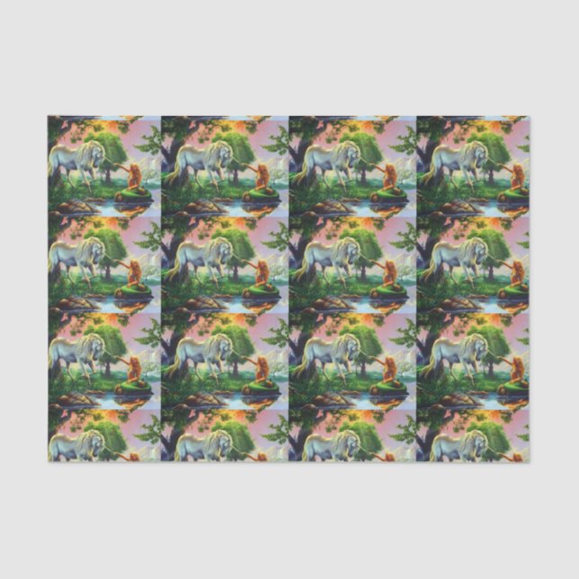 Papel De Seda sirena y unicornio (Anverso)