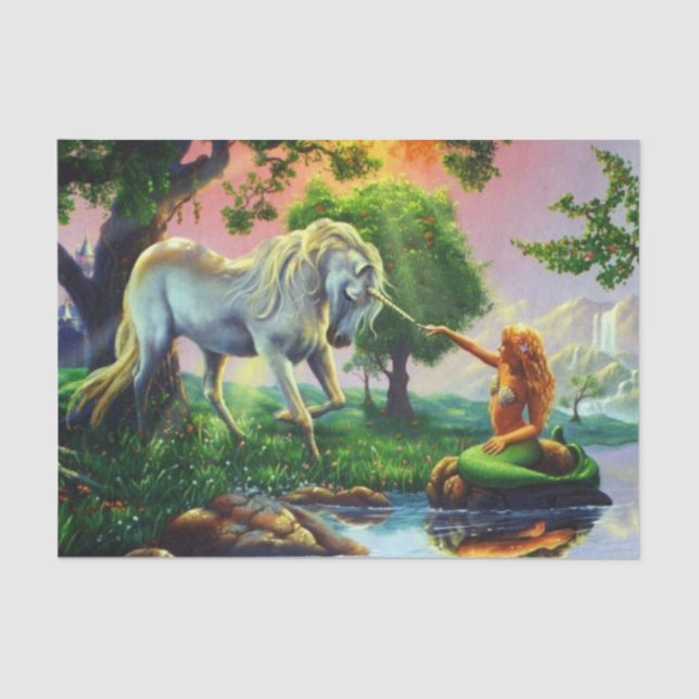 Papel De Seda sirena y unicornio (Anverso)