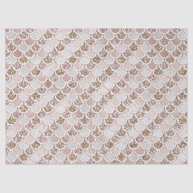 Papel De Seda Sirenante de Purpurina de oro de Rubor Pink Pearl  (Anverso)