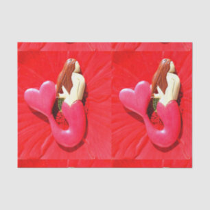 Papel De Seda Sirenas corazón-atadas rojo