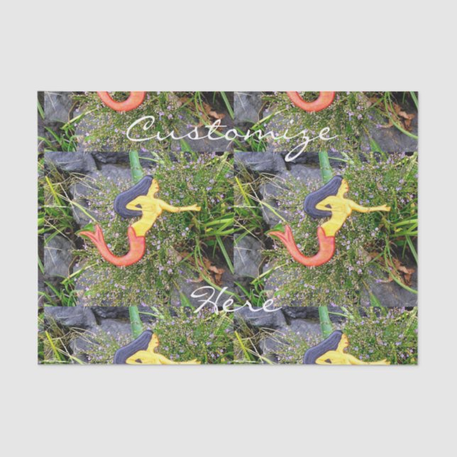 Papel De Seda Sirenas de sirena de cola roja (Anverso)