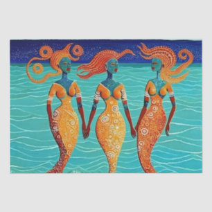 Papel De Seda Sirenas Mosaico en Arenas Egipcias