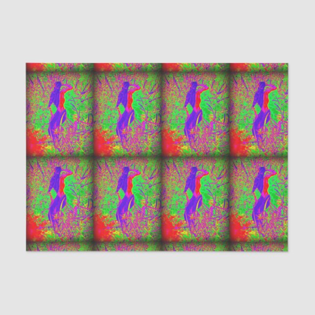 Papel De Seda sirenas púrpuras retras maravillosas del hippie (Anverso)