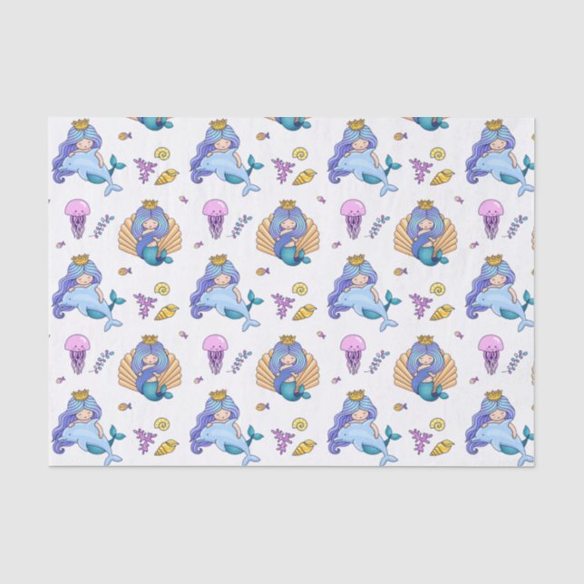 Papel De Seda Sirenas y medusas (Anverso)