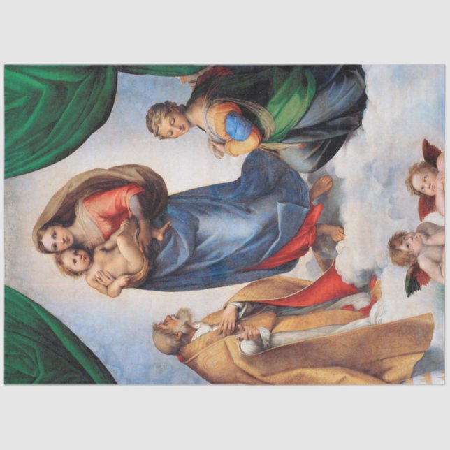 Papel De Seda Sistine Madonna, Raphael (Anverso)