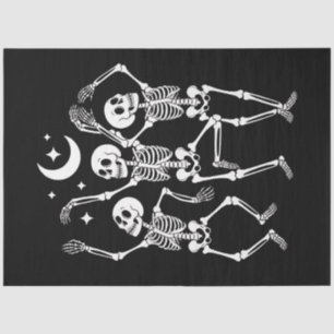 Papel De Seda Skeleton Dancing Happy Halloween Fall Skull