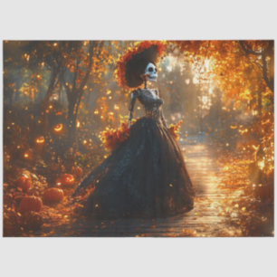 Papel De Seda Skeleton gótico de descomposición con vistosas ves