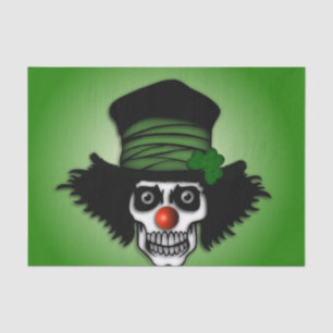 Papel De Seda Skeleton Irlandés Clown Green