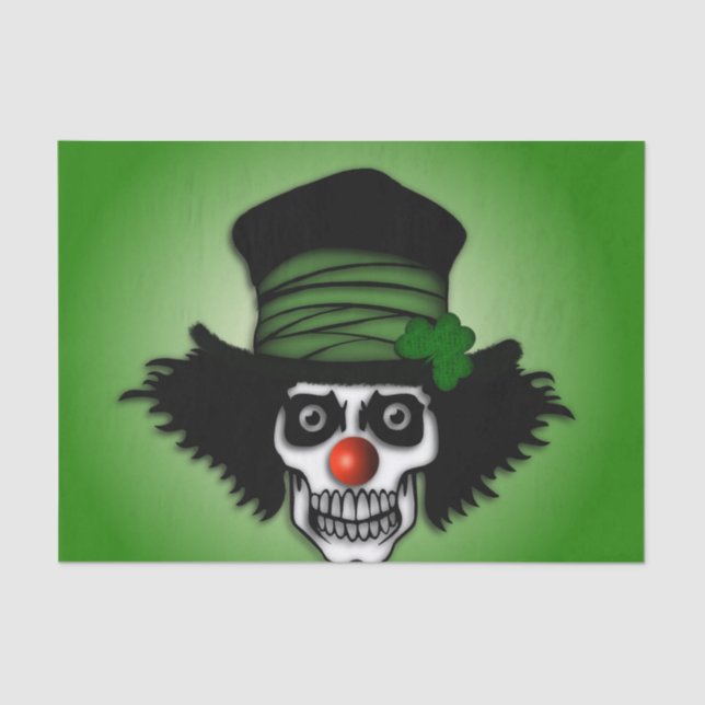 Papel De Seda Skeleton Irlandés Clown Green (Anverso)