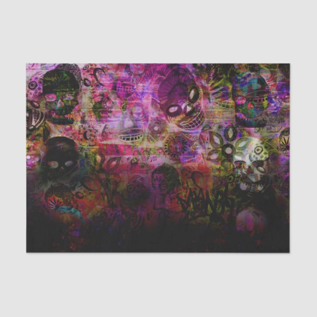 Papel De Seda Skeleton oscuro (Anverso)