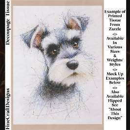 Papel De Seda  Sketch Style Cute Schnauzer Dog EW4R Decoupage