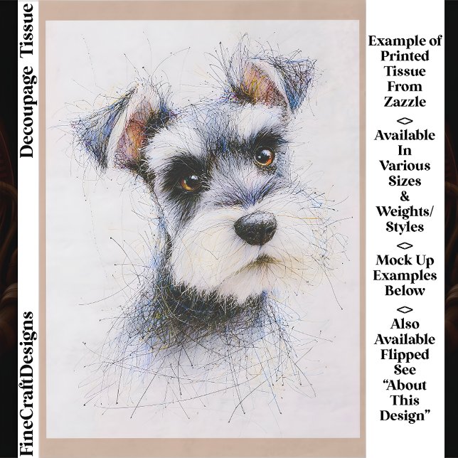 Papel De Seda  Sketch Style Cute Schnauzer Dog EW4R Decoupage (Subido por el creador)