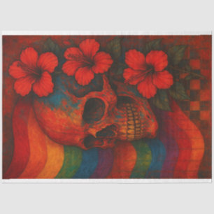 Papel De Seda Skull e Hibiscus contra la desorientación de la ba