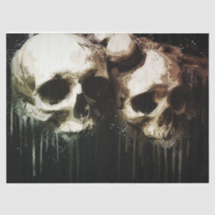 Papel De Seda Skulls Rustic 16 Decoupage Tissue Paper