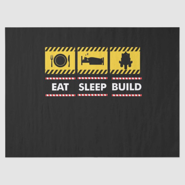 Papel De Seda Sleep Eat Build Repetir bloques de construcción la (Anverso)