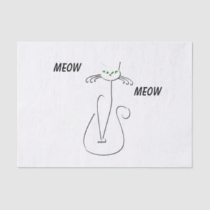 Papel De Seda Slinky Black Cat Meow Meow Personalizado Textos Oj