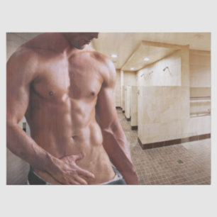 Papel De Seda SlipperyJoe hombre muscular sin camisa 6pack abs f