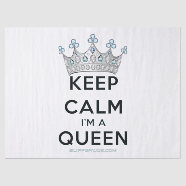 Papel De Seda SlipperyJoe's Keep Calm Queen Royal Crown jewels a (Anverso)