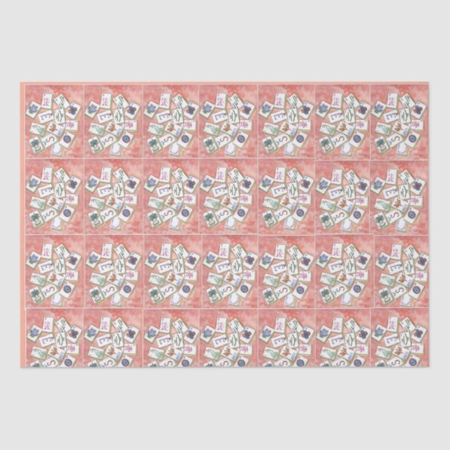 Papel De Seda small peach mahjong tiles (Anverso)